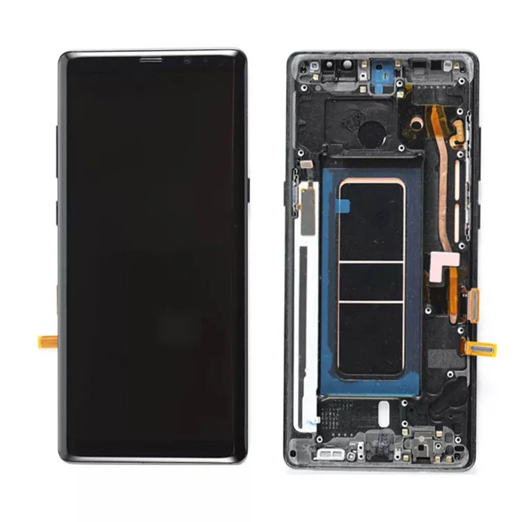 Pro Samsung Galaxy Note 8 LCD OLED displeje sestava digitalizátoru s rámcem